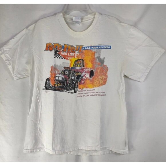Thrashed Rich Guasco's Pure Hell T Shirt Drag Racing Hot Rod Fuel Red Line *READ - Picture 2 of 12